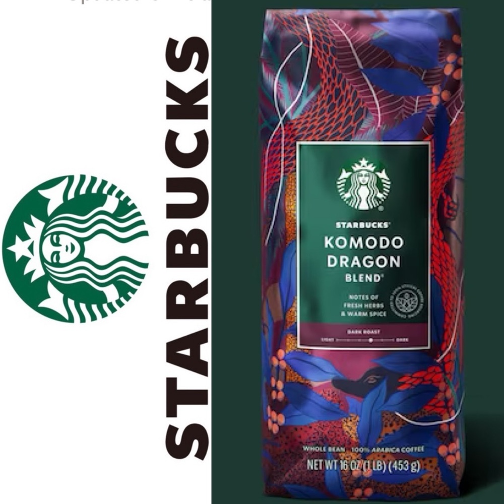 3/$30 Starbucks Komodo Dragon Blend Dark Roast Whole Bean 1 Pound